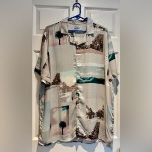 NWT y2k mens vintage hollister short sleeve button down beachy cali venice xl